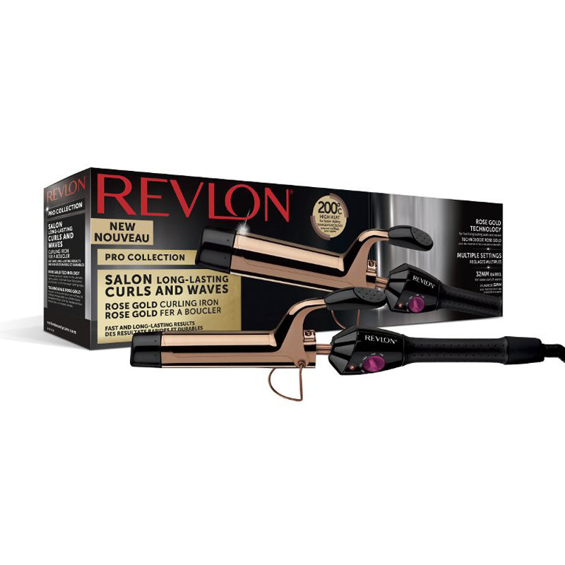Ondulator RVIR1159E Salon Long Lasting Curls&Waves 35W 32mm Negru / Auriu