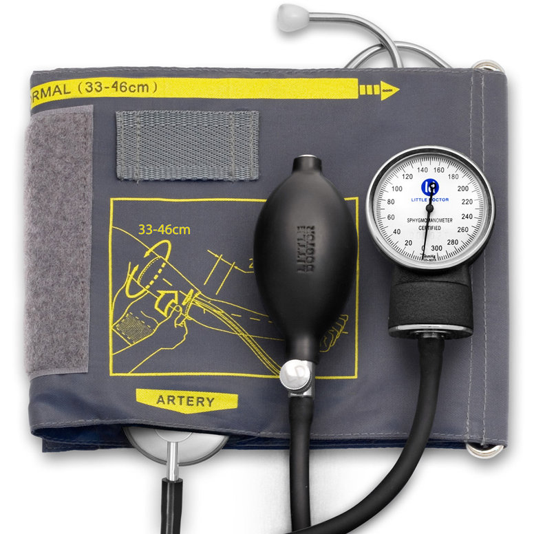 Tensiometru mecanic Little Doctor LD 60, stetoscop atasat, manseta 33-46 cm — imaginea 2
