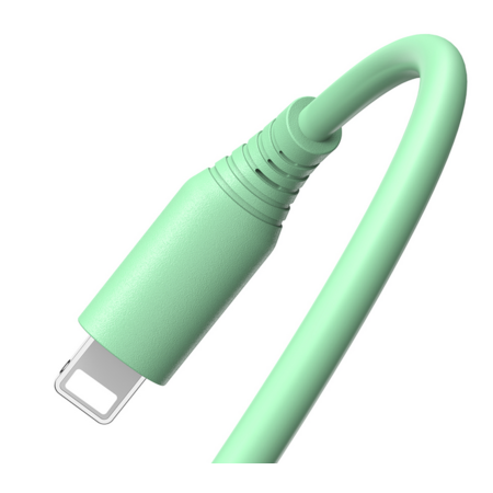 Cablu silicon Tellur USB la Lightning 3A 1m Verde