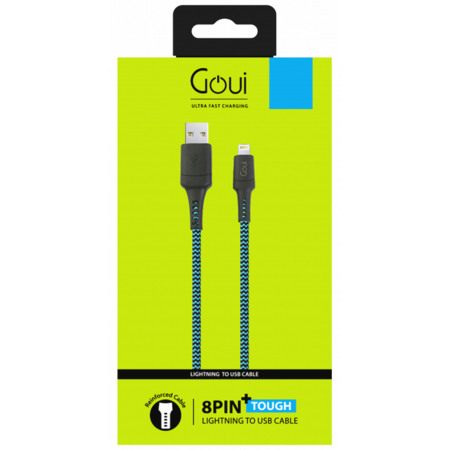 Cablu de date si Incarcare Goui G-LC15-8PINB Tough USB la Lightning 1.5m Albastru / Negru