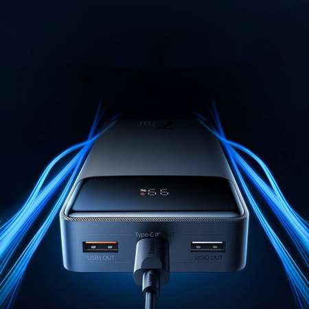Acumulator extern Baseus Bipow 20000 mAh, Digital Display, 25W, Cablu USB-C inclus, Negru