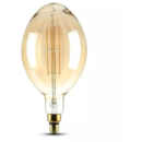 Bec cu filament LED V-Tac SKU-7464 Amber Dimabil E27 BF180 8W 2000K lumina alba calda