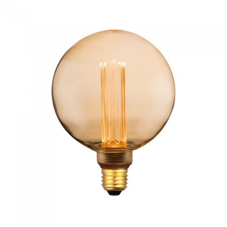 Bec LED cu filament V-Tac SKU-7475 Amber Glass G125 E27 4W 1800K lumina alba calda