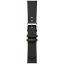 Leather Wristband 18mm w Silver buckle pentru Scanwatch 38mm, Steel HR 36mm, Withings Move, Move ECG Steel Black