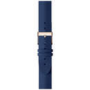 Leather Wristband 18mm w Rose Gold buckle pentru Scanwatch 38mm, Steel HR 36mm, Withings Move, Move ECG Steel Navy Blue