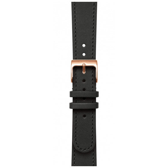 Curea smartwatch Leather Wristband 18mm w Rose Gold buckle pentru Scanwatch 38mm, Steel HR 36mm, Wit