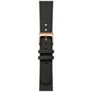Leather Wristband 18mm w Rose Gold buckle pentru Scanwatch 38mm, Steel HR 36mm, Withings Move, Move ECG Steel Black