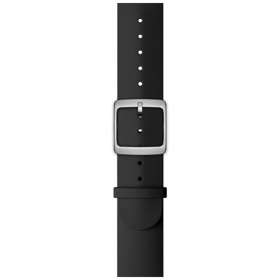 Curea smartwatch Silicone Wristband 20mm w Silver buckle pentru Scanwatch 42mm, Scanwatch Horizon, Steel HR 40mm, Steel HR Sport Black