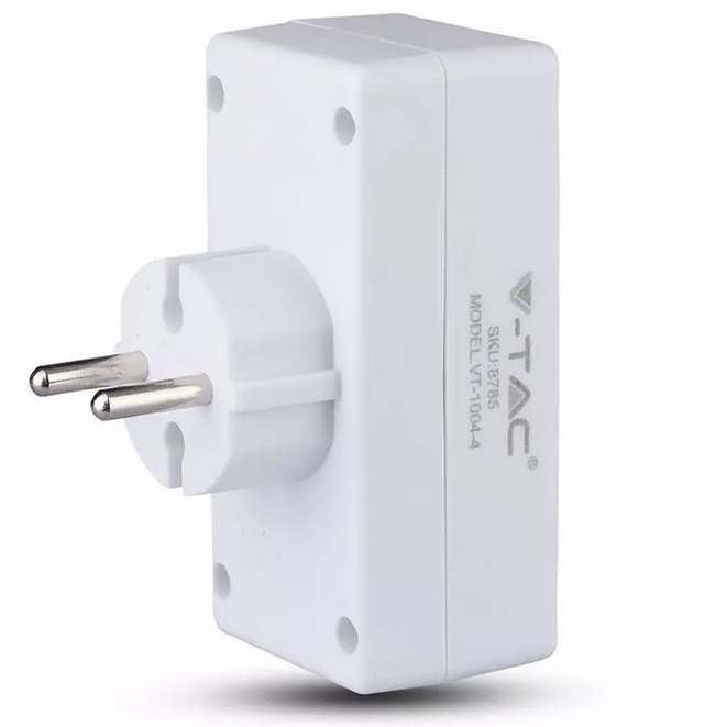 Adaptor priza V-Tac 8785 4 prize 2.5A max Alb — imaginea 3