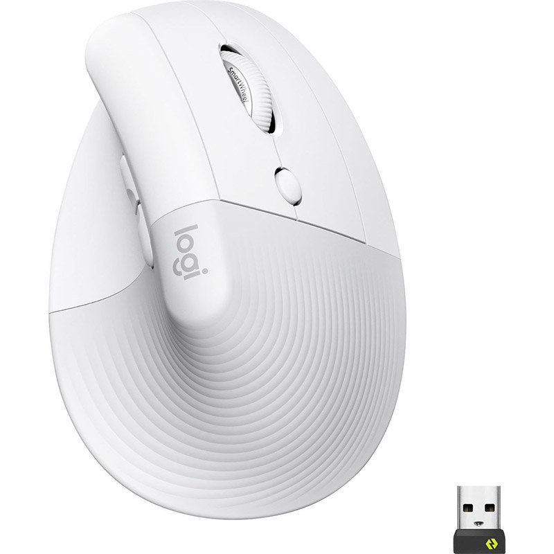 Mouse Logitech Lift Vertical Ergonomic Off White Pale Grey — imaginea 6