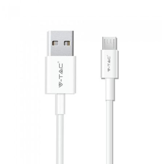 Cablu de date 8484 Silver Edition microUSB 1m Alb