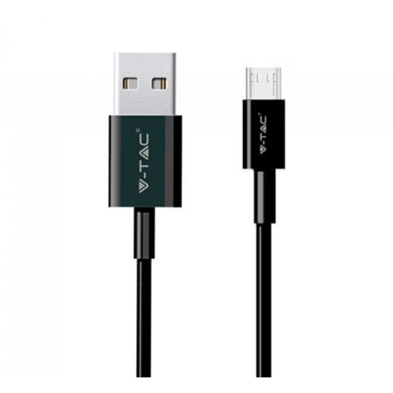 Cablu de date 8485 Silver Edition microUSB 1m Negru