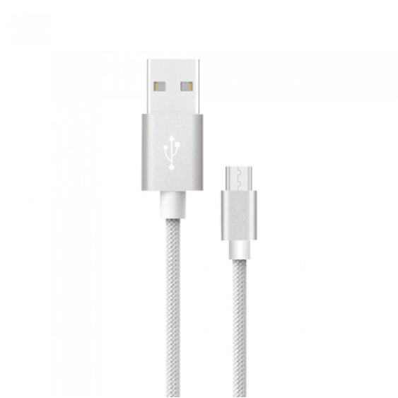 Cablu de date 8489 Platinum Edition microUSB 1m Argintiu