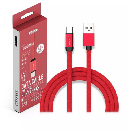 Cablu de date V-Tac 8631 Ruby Edition USB tip C 1m Rosu