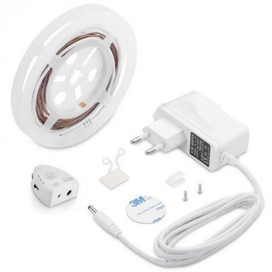 Kit Banda LED cu senzor de miscare pentru iluminat pat 2548 3000K 12V Single 2m Alb cald