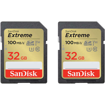 Card Sandisk Extreme R100/W60 SDHC 32GB UHS-I U3 Clasa 10  2 pack