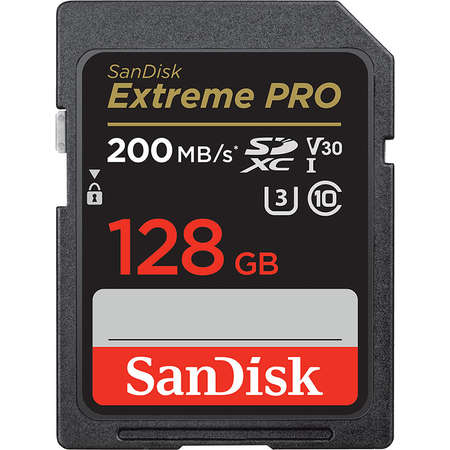 Card Sandisk Extreme PRO R200/W90 SDXC 128GB UHS-I U3 Clasa 10
