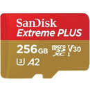 Extreme PLUS R200/W140 microSDXC 256GB UHS-I U3 A2 Clasa 10 cu adaptor SD