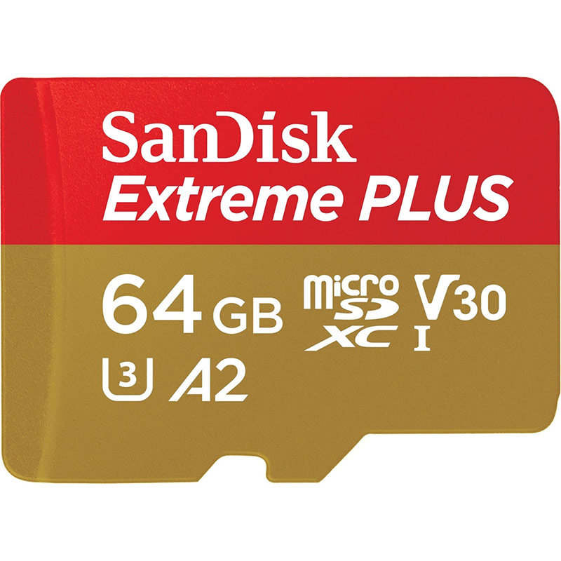 Card Extreme PLUS R200/W90 microSDXC 64GB UHS-I U3 A2 Class 10 cu adaptor SD