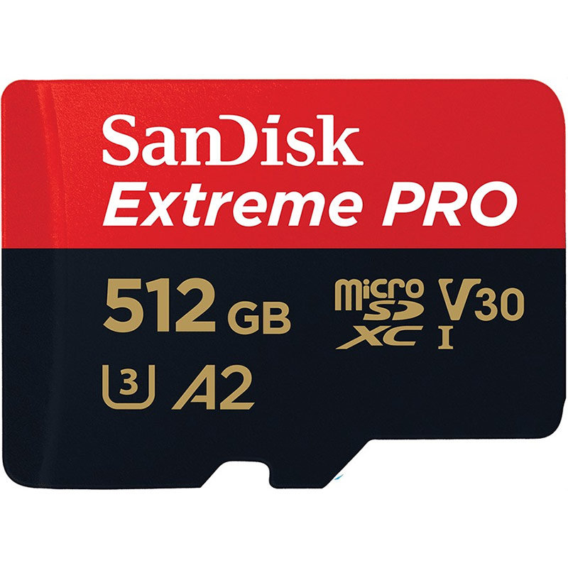 Card Extreme PRO R200/W140 microSDXC 512GB UHS-I U3 A2 Clasa 10 cu adaptor SD