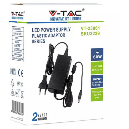 Sursa alimentare pentru banda LED V-Tac 3239 12V 5A 60W