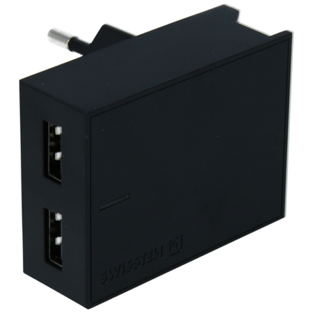 Incarcator retea Swissten Smart IC 2x USB 3A plus cablu Lightning 1.2m Negru