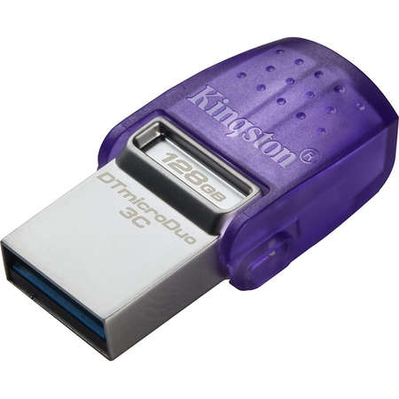 Memorie USB Kingston DataTraveler microDuo 3C G3 128GB USB-C 3.0 USB-A 3.0 Purple