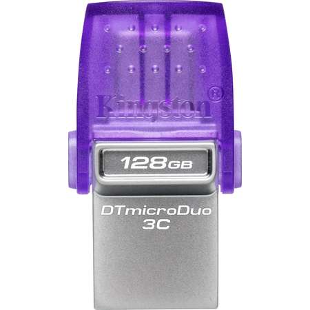 Memorie USB Kingston DataTraveler microDuo 3C G3 128GB USB-C 3.0 USB-A 3.0 Purple