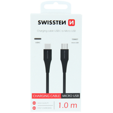 Cablu Swissten Date Usb C- Micro Usb  1m Negru