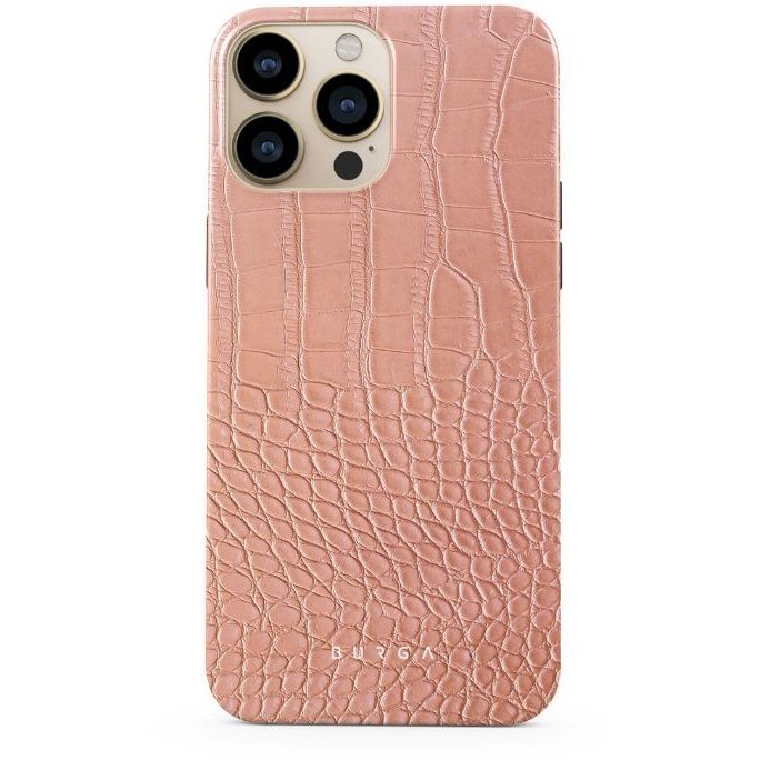 Husa Burga Dual Layer Pink pentru Croco iPhone 13 Pro