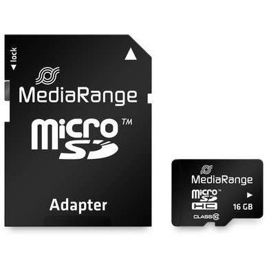 Card de memorie MediaRange 16GB MicroSDHC Clasa 10 + Adaptor SD