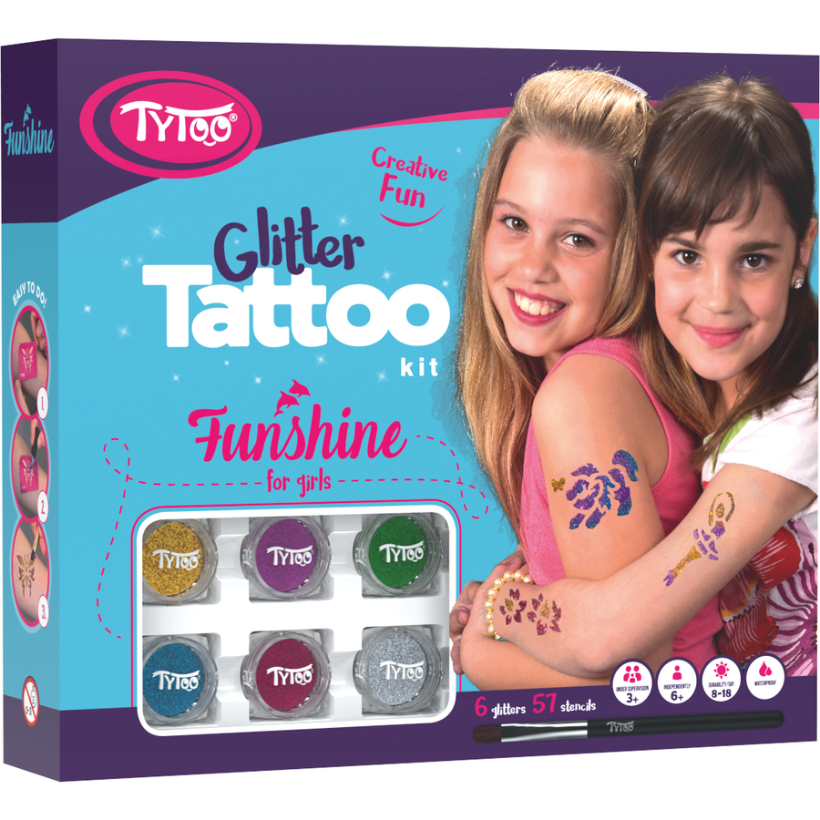 Set tatuaje temporare cu sclipici KKCTT2213017 Funshine