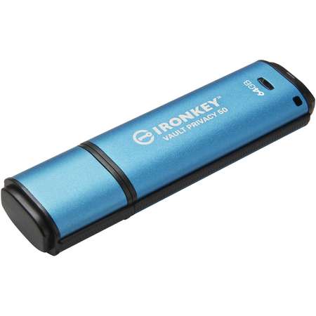 Memorie USB Kingston IronKey VP50  64GB USB 3.0 secure Blue