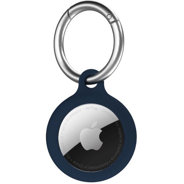 Husa AirTag Secure Silicone Key Clip Marine Blue