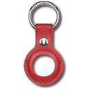 AirTag Leather Key Ring Red