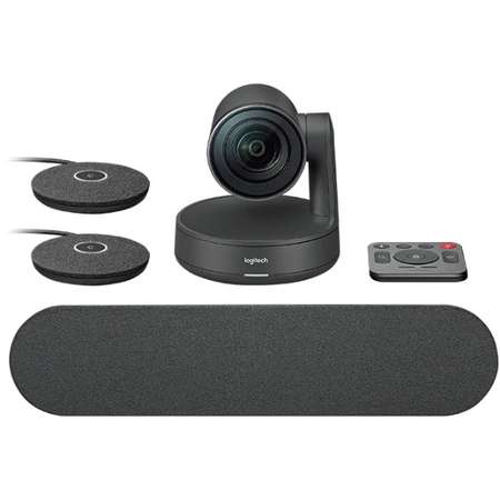 Sistem Videoconferinta Logitech Rally Ultra-HD 4K ConferenceCam Zoom 15X Single Speaker & MicPod