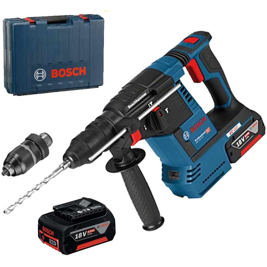 GBH 18V-26 F Ciocan rotopercutor cu acumulator cu SDS Plus 18V 2.6J + 2 x Acumulatori GBA 18V 6.0Ah 