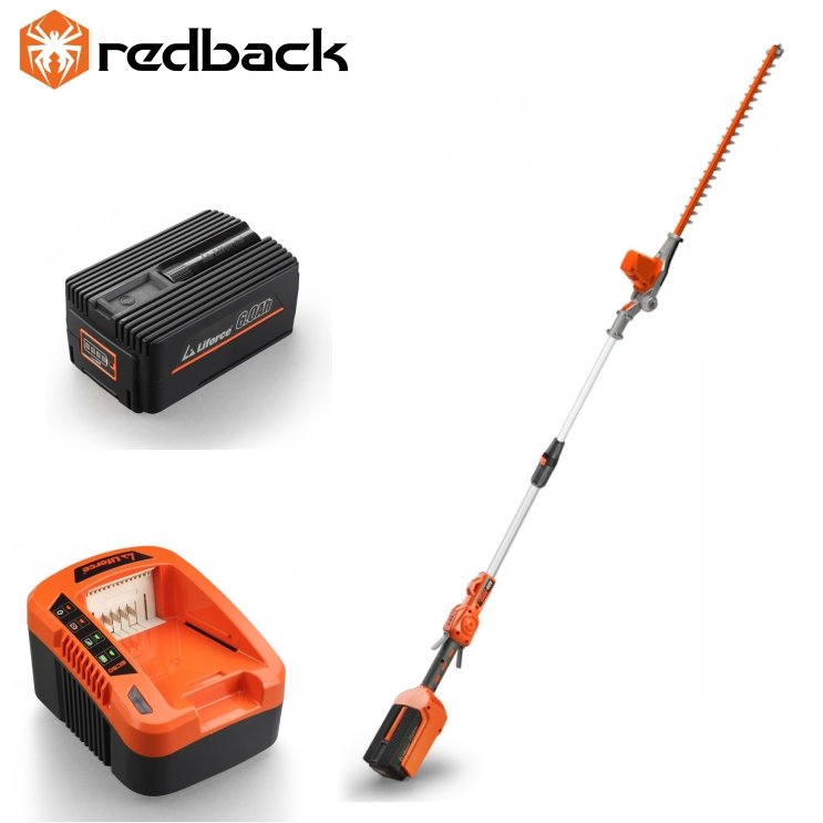 Trimmer Gard Viu Extensibil REDBACK 40V/5A Lama 520MM + Acumulator 40V/6Ah + Incarcator 40V/5A Portocaliu/Gri