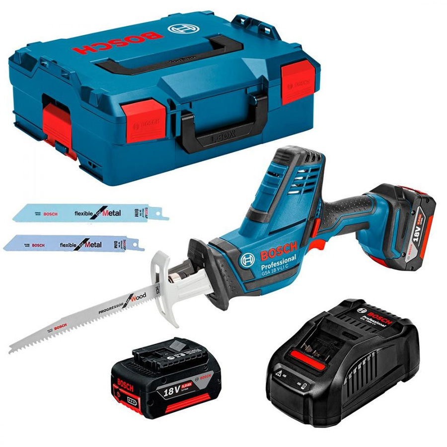 GSA 18 V-LI C Ferastrau sabie Li-Ion cu 2 acumulatori Li-Ion 5Ah + L-Boxx