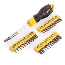 Set Șurubelnițe Multibit Stanley 34 Bucăți Crom Vanadiu Suport Magnetic Negru/Galben