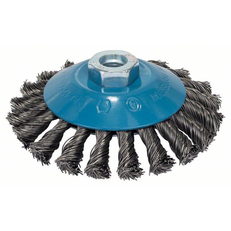 Perie Conica din Sarma cu Noduri 115 Otel 115mm 0.5mm M14 Albastru