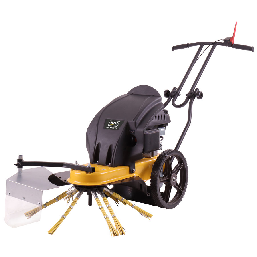Mașina de Curățat Rosturi TEXAS 4CP Benzină Perie Nylon/Metal Pro Weed 710 70cm Negru/Galben