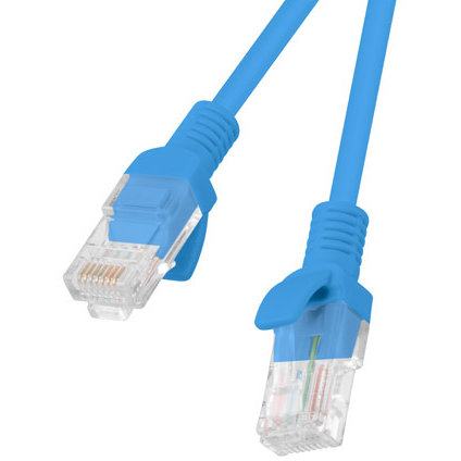 Patch Cord Lanberg PCU5-20CC-0050-B, U/UTP, Cat. 5e, 0.5 m, Blue, 10 bucati - imagine 2