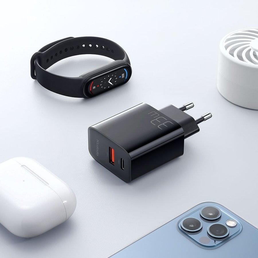 Incarcator rețea Mcdodo CH-0921 Dual USB PD QC 33W Negru — imaginea 6