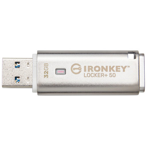 Memorie USB Kingston IronKey Locker+50 32GB USB 3.2 Silver — imaginea 3
