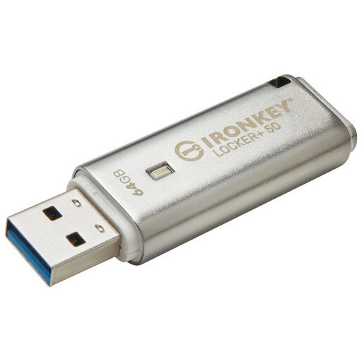 Memorie USB IronKey Locker+50 64GB USB 3.2 Silver