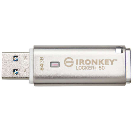 Memorie USB Kingston IronKey Locker+50 64GB USB 3.2 Silver