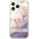 Liquid Glitter Flower pentru iPhone 13 Pro Violet