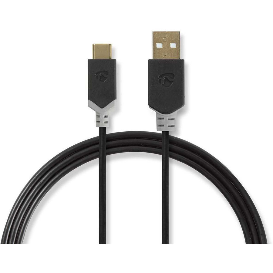 Cablu de Date USB-C 2.0 Tata la USB A Tata 1m Antracit