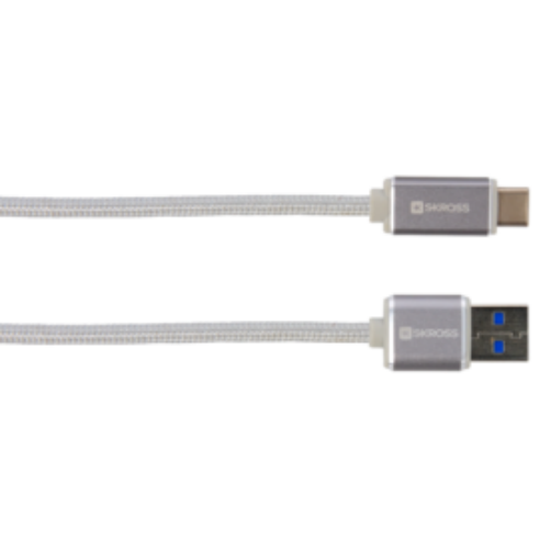 Cablu USB Steel Line cu Conector USB-C 1m Argintiu